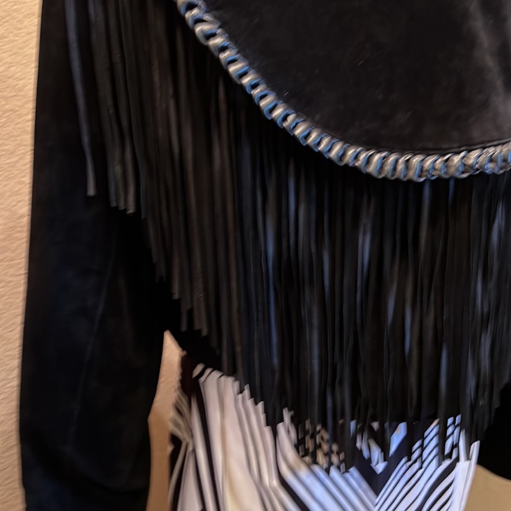 Cache Fringe Suede Leather Bolo Jacket - Picture 6 of 10